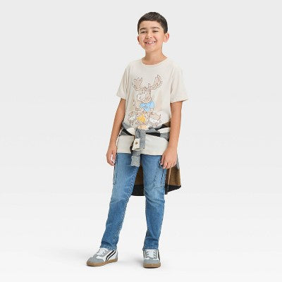 Boys Short Sleeve Smore Moose Graphic T-Shirt Cat & Jack Beige L