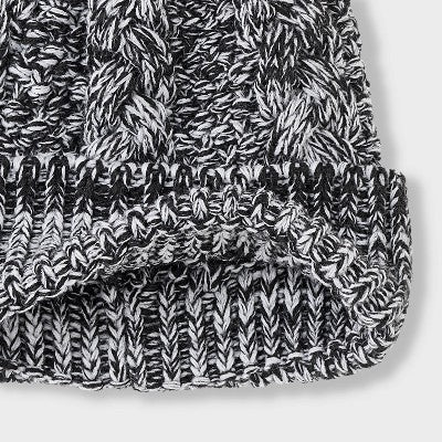 Men's Cable Beanies - Goodfellow & Co Black/white One Size Fits Most