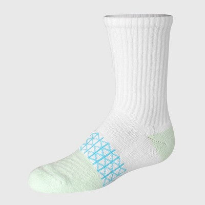 Hanes Girls' 4pk Absolute Active Crew Socks - White M