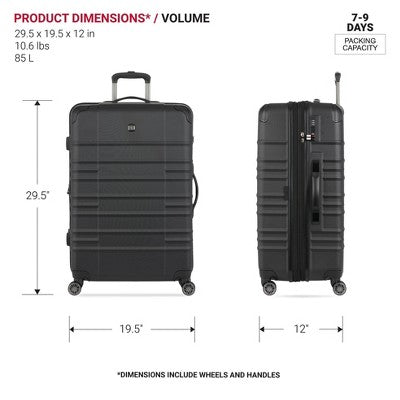 SWISSGEAR Cascade II Hardside Large Checked Spinner Suitcase - Black: (LOCAL PICKUP ONLY)