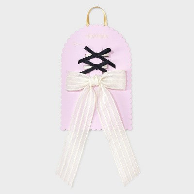 Ivory Hair Bow with Salon Hair Clip Bows Set 3 pc - Wild Fable White/Black