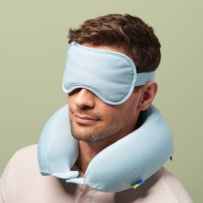 Neck Pillow and Eye Mask 2pc Set Muddy Aqua - Open Story?