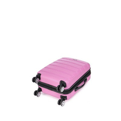 Rockland Melbourne Hardside Expandable Spinner Luggage Carry On Suitcase - Pink