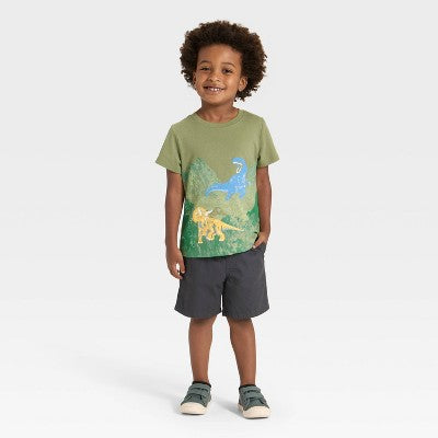 Toddler Boys' Dino Graphic T-Shirt - Cat & Jack Olive 18M