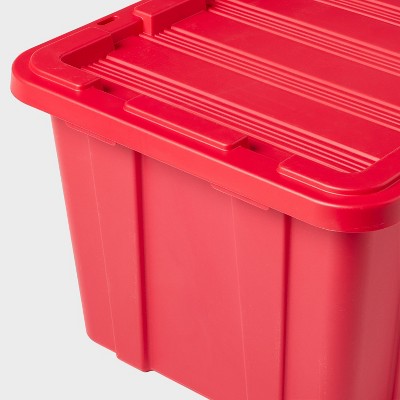 38gal HD Garage Tote - Rocket Red - Brightroom: Portable Lidded Utility Storage, 38 Volume, Plastic, 37.5" x 21.625" x 15.875"