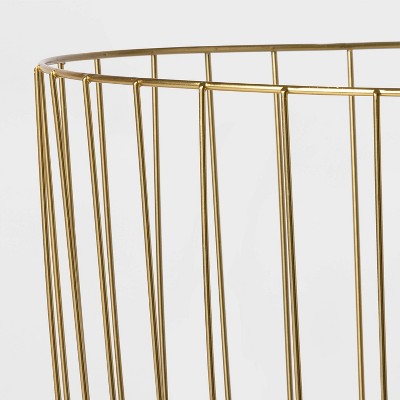 Large Metal Wire Basket Gold - Threshold: Round Decorative Blanket Holder, 18"x16" Iron Basket