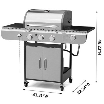 R.W. FLAME BBQ Gas Grill – 34,000 BTU Propane, Enamel Grates, Removable Grease Tray, Ideal for Outdoor Cooking, Camping, Backyard, Patio & Deck (LOCAL PICKUP ONLY)