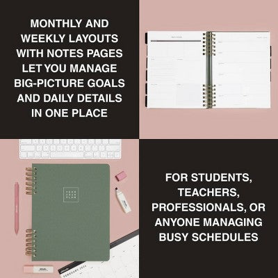 Altitude 2025-2026 15 Months Planner 8"x10" Monthly/Weekly Dark Sage