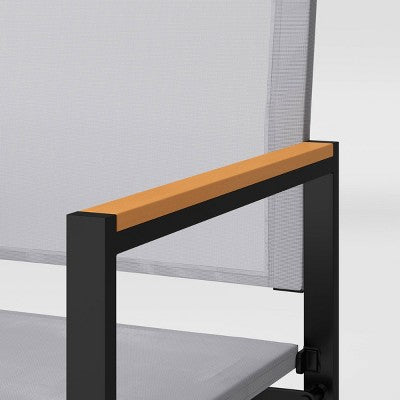 Henning Folding Patio Dinning Chair Gray - Threshold (LOCAL PICKUP ONLY)