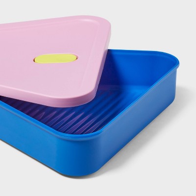 4pc (set of 2) Pizza Food Storage Container Blue/Pink - Room Essentials