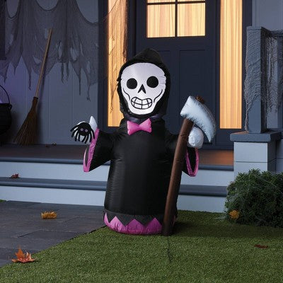 3.5' LED Inflatable Bow Tie Reaper Halloween Decoration - Hyde & EEK! Boutique: Indoor/Outdoor Ghosts & Ghouls Decor