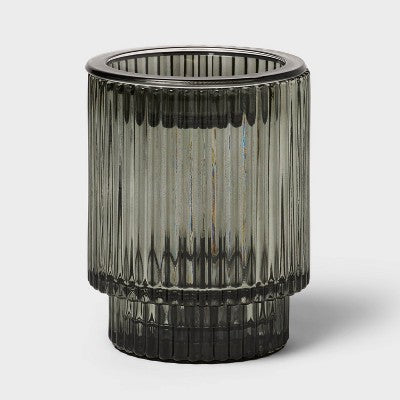 Smoked Ribbed Glass Warmer - Threshold