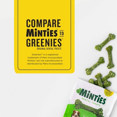 Minties Peppermint Flavor Dental and Hard Chews Dog Treat - Medium - 14oz/17ct