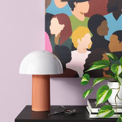 Portable Cordless Mushroom Table Lamp with Rechargeable Battery (Includes LED Light Bulb) Cosmic Rust- Room Essentials