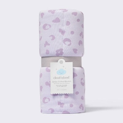 Rayon from Bamboo Jersey Quilted Blanket - Leopard - Purple - Cloud Island