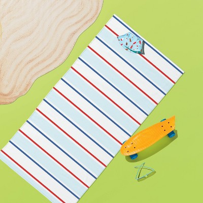 Red and White Striped Beach Towel - Sun Squad