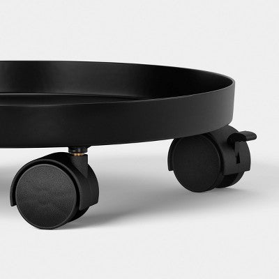 12" Plant Caddy on Wheels Planter Stands and Holders Black - Threshold
