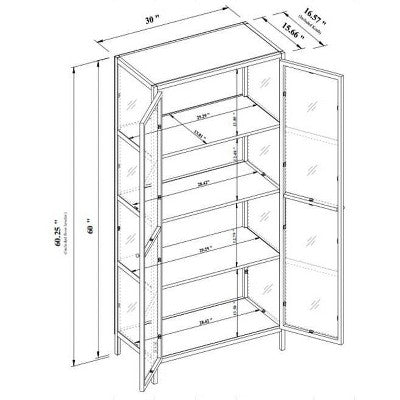 60" Crystal Cove Glass Cabinet Black - Threshold designed with Studio McGee (LOCAL PICKUP ONLY)