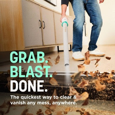 Shark BlastBoss Indoor-Outdoor Air Blasting System, Cordless Floor Sweeper AB2112BL 8" Cleaning Path Sky