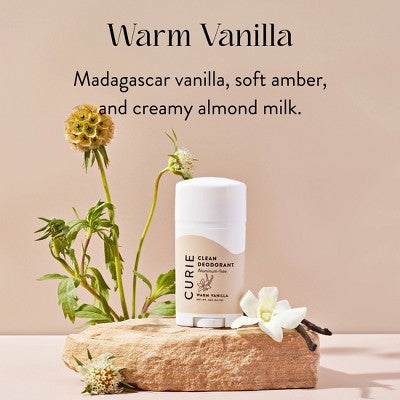 Curie Aluminum Free Deodorant Stick - Warm Vanilla - 2oz