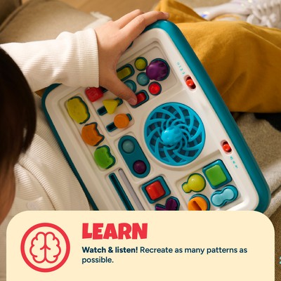 Chuckle & Roar Explore & Glow Busy Board - Interactive Toddler Activity Board with Lights, Sounds, Switches and 3 Play Modes, Ages 1-4+
