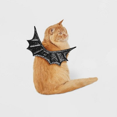 Halloween Black Glitter Wings Cat Costume - Hyde and EEK! Boutique