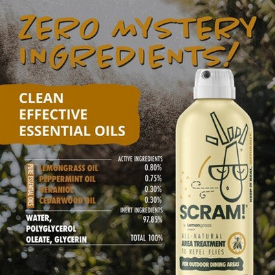 Lemongrass Farms Scram! Natural Fly Repellent