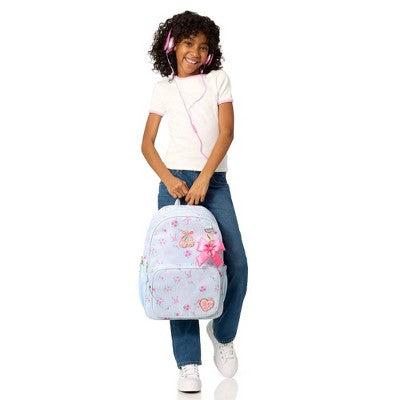 Locker Club Elevated Backpack Set with Pencil Case and Headphones - Blue Stripe Ribbons