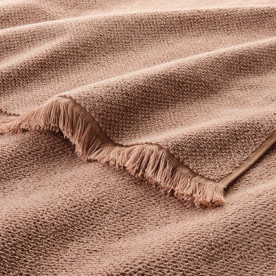 2pk Organic Texture Hand Towel Clay - Casaluna
