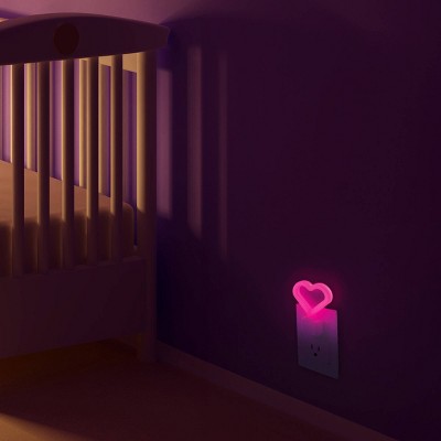 Globe Electric Auto On/Off Neon Pink Heart Night Light