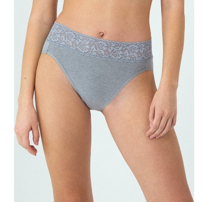 Hanes Women's 4pk Lace Hi-Cut Underwear - Black/Blue/Gray XXL: Tagless, High Rise, Lightweight Fabric