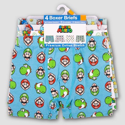 Boys' Super Mario 4pk Cotton Stretch Boxer Briefs - 4