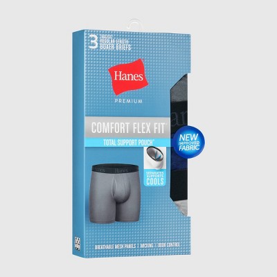Hanes Men's 3pk Boxer Briefs - Blue/Gray S