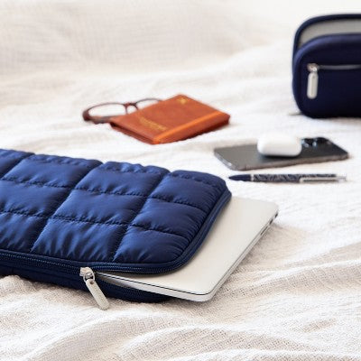 U Brands 15"x10.5" Nylon Puffer Laptop Pouch Storm