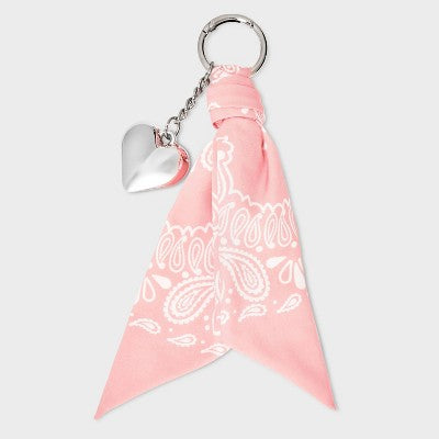 Bandana and Heart Bag Charm - Universal Thread Pink