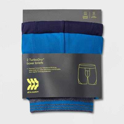 Men's TurboDry 2pk Underwear - All In Motion Navy/Blue S
