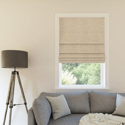 35"x64" Sun Zero 100% Blackout Somerton Textured Cordless Roman Window Shade Taupe: Indoor Blinds & Shades (LOCAL PICKUP ONLY)