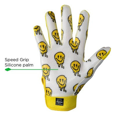 Cutters Game Day Receiver Football Gloves Youth - Smile S/M: Strap Closure, Nylon