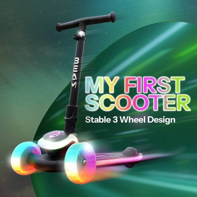 Melo Beam 3 Wheel Kick Scooter with Light Up Wheels - Black (LOCAL PICKUP ONLY)