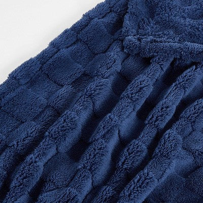 Teen Checkered Plush Throw Blanket Blue - Makers Collective