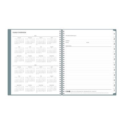 Blue Sky 2024-25 Weekly/Monthly Planner 11"x8.5" Wirebound Seaglass: Agenda, Adult Stationery, July-June Calendar