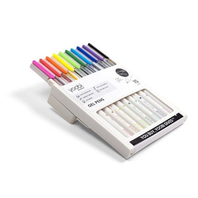Yoobi Evolve 10pk Gel Pens See-Through Barrel 0.7mm color Ink