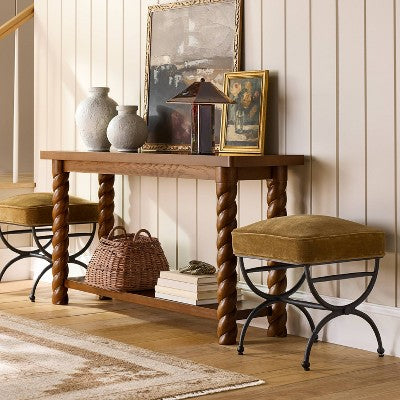 60'' Console Table with Braided Legs - Threshold designed with Studio McGee (LOCAL PICKUP ONLY)
