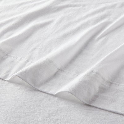 Standard Cotton Jersey Pillowcase White - Threshold: Machine Washable, Knitted Fabric, 2-Pack with End Closure