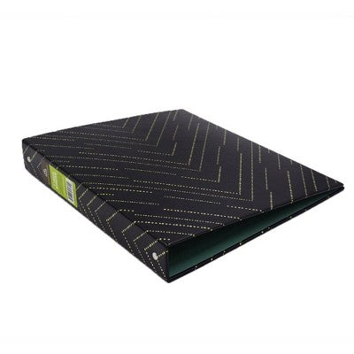 220 Sheet 1" Ring Binder Chevron Black/Gold - greenroom