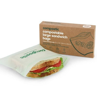 Compostic 100% Compostable Sandwich Bags - 50ct