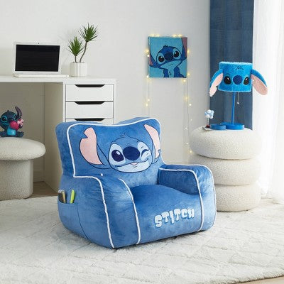 Stitch Kids' Compressed Foam Plush Chair Blue