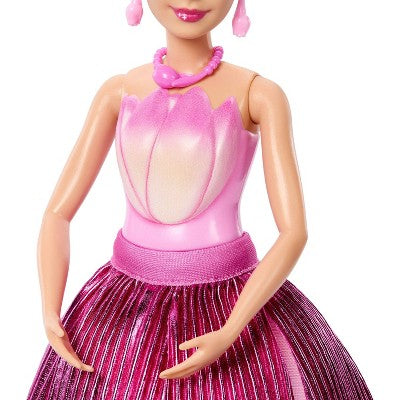 Barbie Petal Pop Scented Fashion Doll with Pink Tulip Dress, Reveal Accessories like Bunny & More