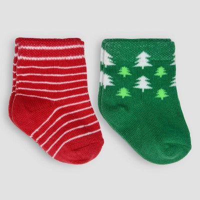 Carter's Just One You Baby 2pk Christmas Crew Socks - Red 0-6M