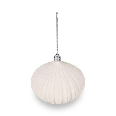 Flocked Ornaments White - Bullseye's Playground